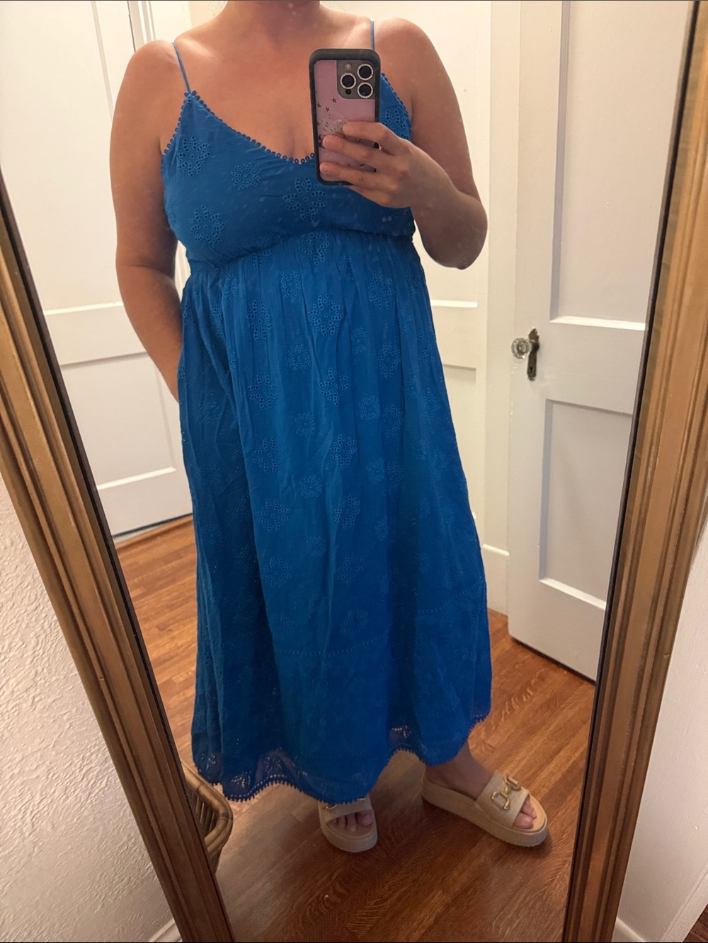 Johnny Was Blue Eyelet Dress